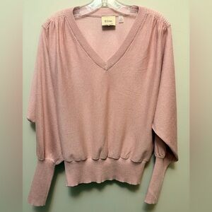 ELIE TAHARI Metallic Pink Dolman Sleeve Top